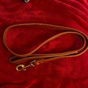 Soft brown leather dog leash with brass hardware, gently used, great condition